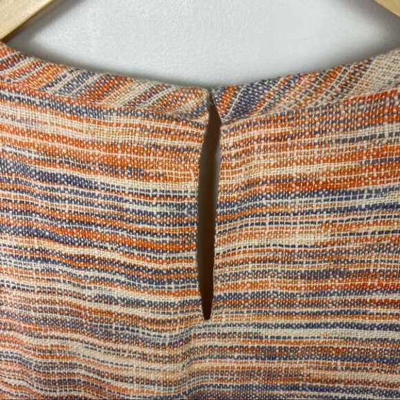 NWT Lilla P Slub Tweed Casual Newport Dress Orange Combo Size Large Boho Shift L - Picture 6 of 16